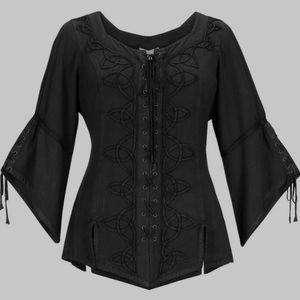 Holy Clothing Trinity Long Sleeved Lace-Up Top